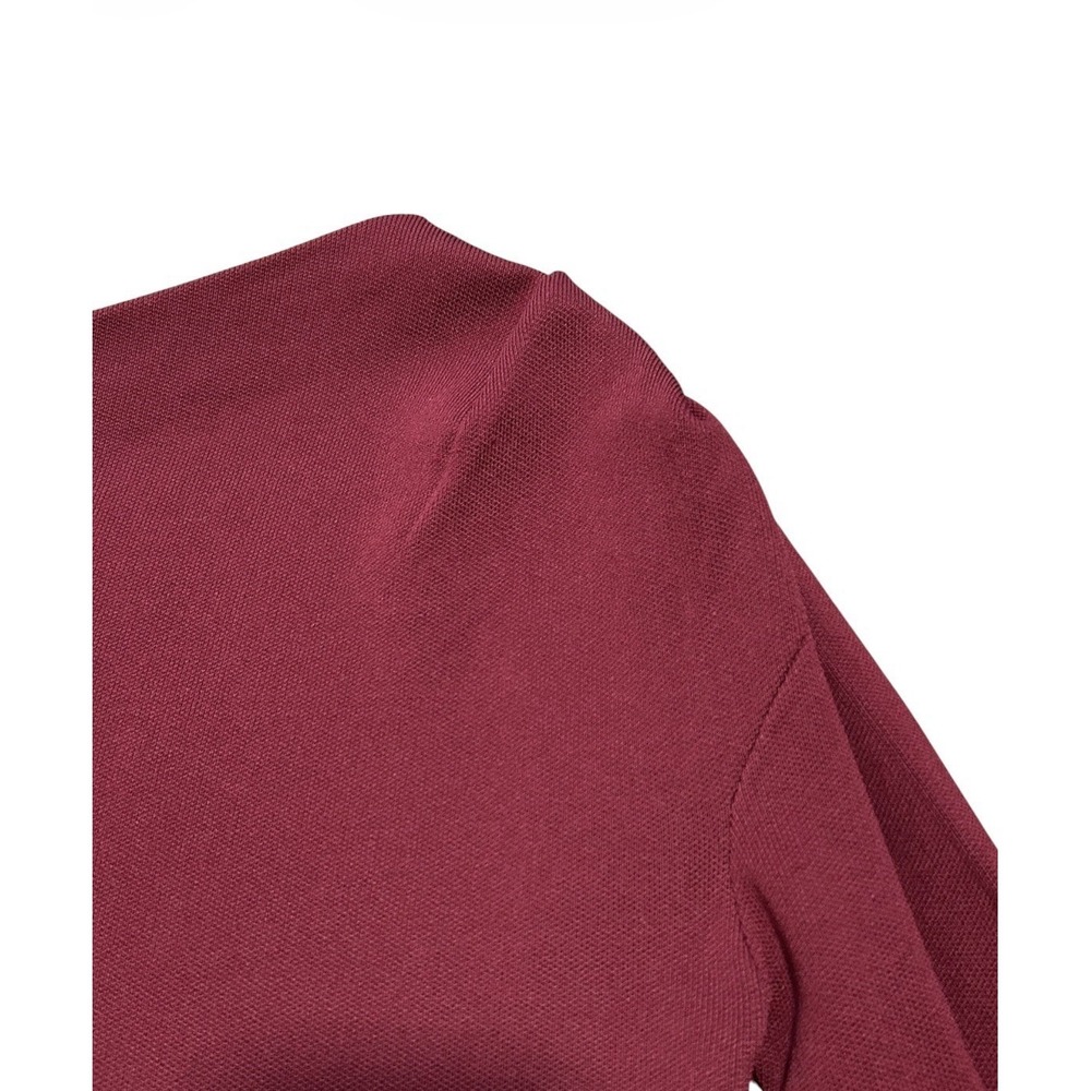 ZARA Burgundy Asymmetrical Midi Dress S Long Sleeve Bodycon Chic - Picture 7 of 9